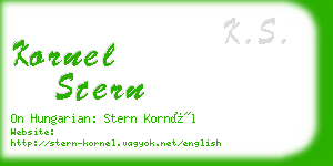 kornel stern business card